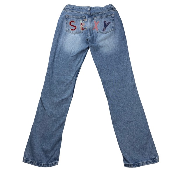 London Jean Denim - Y2K London Jean Vintage Straight Leg Patchwork Sexy Butt Spell Out Denim Size 6